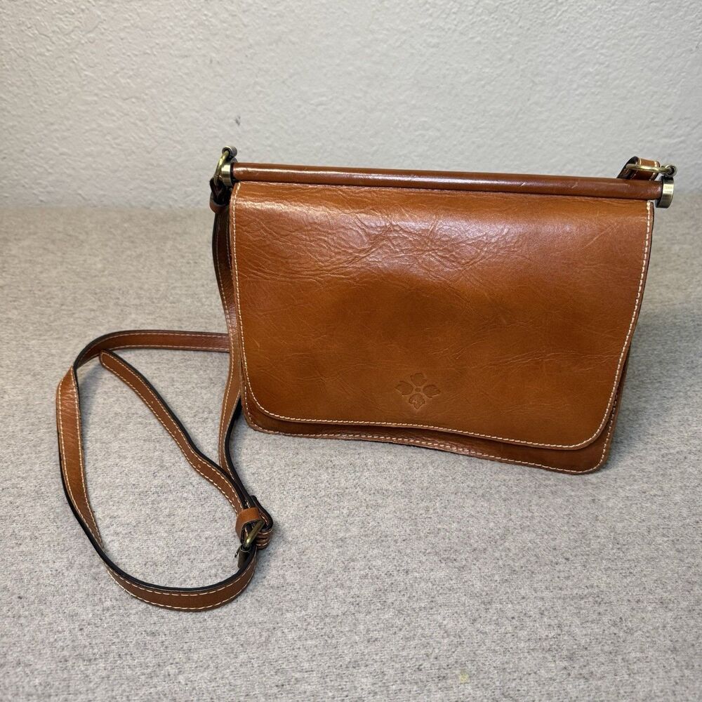 Patricia Nash Crossbody Purse Brown Cabrera Heritage Leather Dual Pocket 9x7